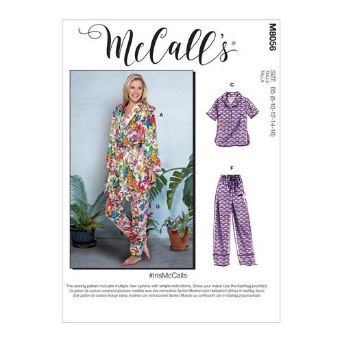 McCalls Pattern 8056 #Iris - Misses' Robe Belt Tops Carousel 1