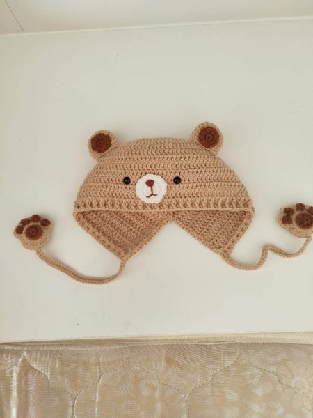 Handmade Crochet Bear Hat with Milk Cotton Yarn for Babies and Toddlers Carousel 2