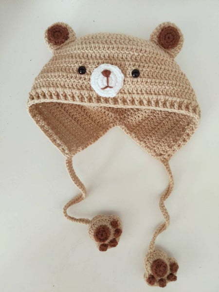 Handmade Crochet Bear Hat with Milk Cotton Yarn for Babies and Toddlers Carousel 4