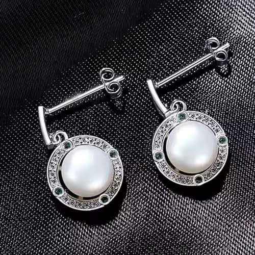Silver Pearl Crystal Earrings "Dariya" Carousel 7