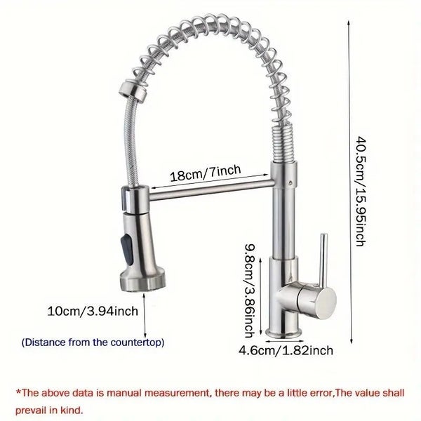 Kitchen Faucet with Pull Out Spray Spring Sink Kitchen Mixer Tap with Pull Do... Carousel 2