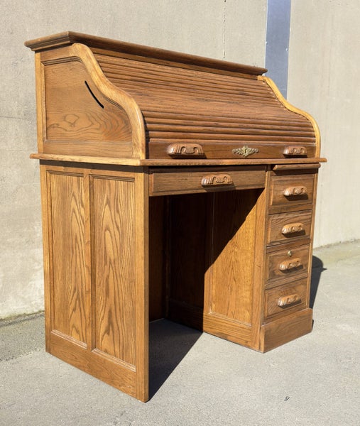 Oak Roll Top Desk Carousel 2