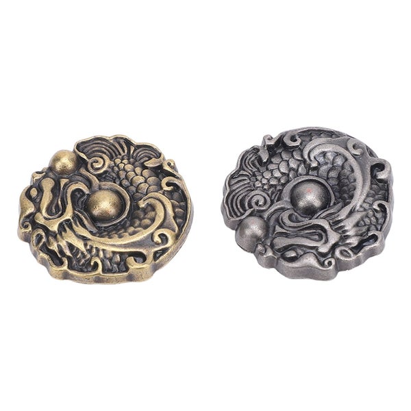 embossed dragon pattern buttons antique metal buttons 2 Set Dragon Pattern Metal Carousel 2