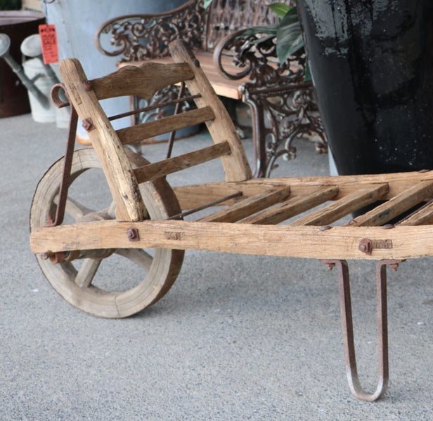 VINTAGE HARDWOOD PORTERS CART Carousel 2