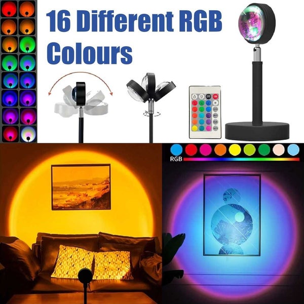 USB Rainbow Projection Night Light Lamp with Remote *Local Clearance* Carousel 1