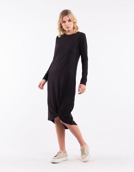 NEW! Silent Theory Twisted Maxi Dress, Black. Size: 8 Carousel 4