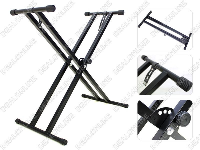 X-style Adjustable Padded Keyboard Bench With Foldable Double-X Shaped Stand62956658171138111