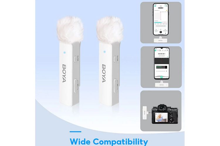 Boya BOYALINK All-In-One Wireless Microphone System - White Carousel 3
