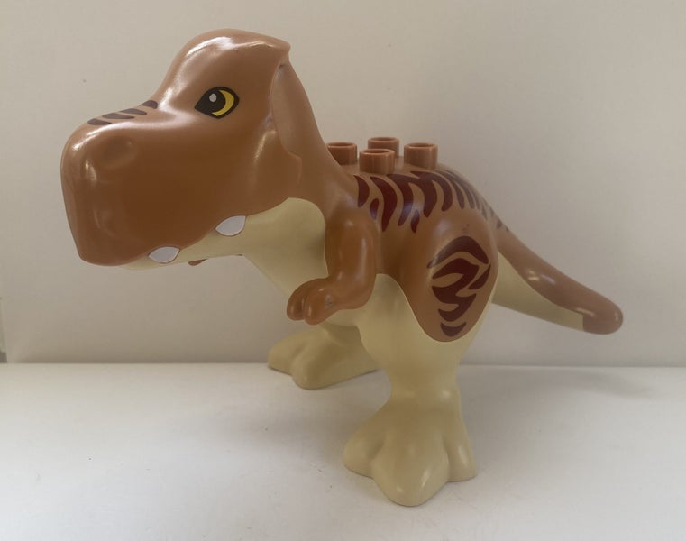 Lego Duplo Tan Tyrannosaurus T Rex DINOSAUR Prehistoric Animal ADULT w/ Stripes Carousel 2