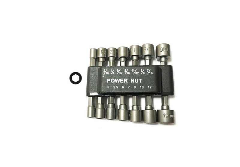 PTN 14pc Power Nut Driver Socket Adapter Set Hex Drill Screwdriver Bit Holder Carousel 1