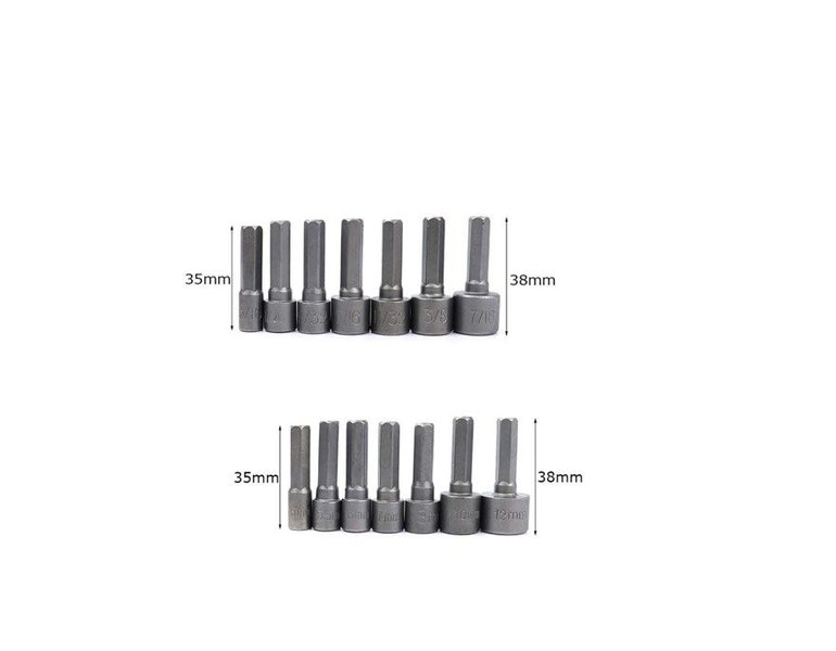 PTN 14pc Power Nut Driver Socket Adapter Set Hex Drill Screwdriver Bit Holder Carousel 3