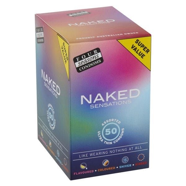 Four Seasons Condoms Naked Sensations Ultra Thin Condoms in 4 Styles 50 Pack Carousel 3