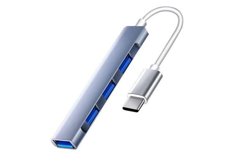 Ultra-Slim Data Type-C USB 3.0 Hub , USB-C and 4 USB-A Data Ports for MacBooks Carousel 1