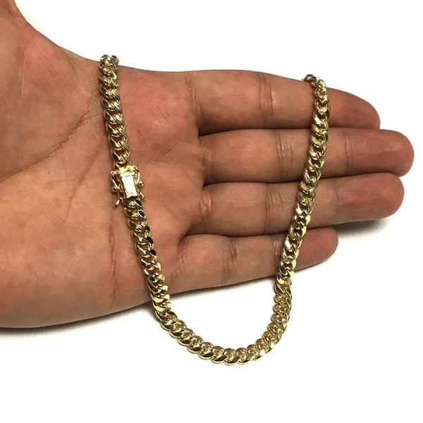 14k Yellow Real Gold Miami Cuban Link Chain Necklace, 6mm, 22 Carousel 4