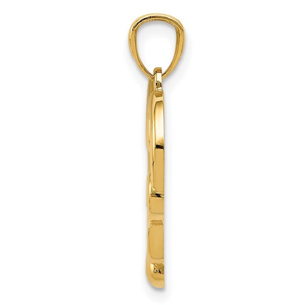 14K Real Solid Yellow Gold Infinity Symbol Heart Pendant Charm Carousel 2