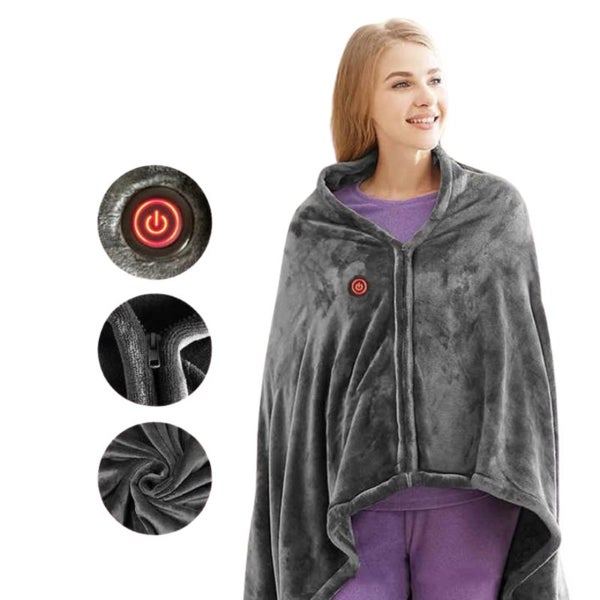 Elosung Electric Heated Flannel Blanket 150X80cm Usb Powered Wearable Heating Sh Carousel 1