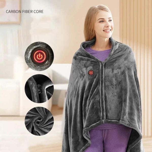 Elosung Electric Heated Flannel Blanket 150X80cm Usb Powered Wearable Heating Sh Carousel 2