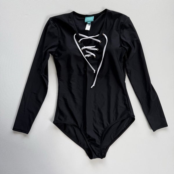 Zest One Piece Black Long Sleeved Swimsuit/Togs Size 12 Carousel 1
