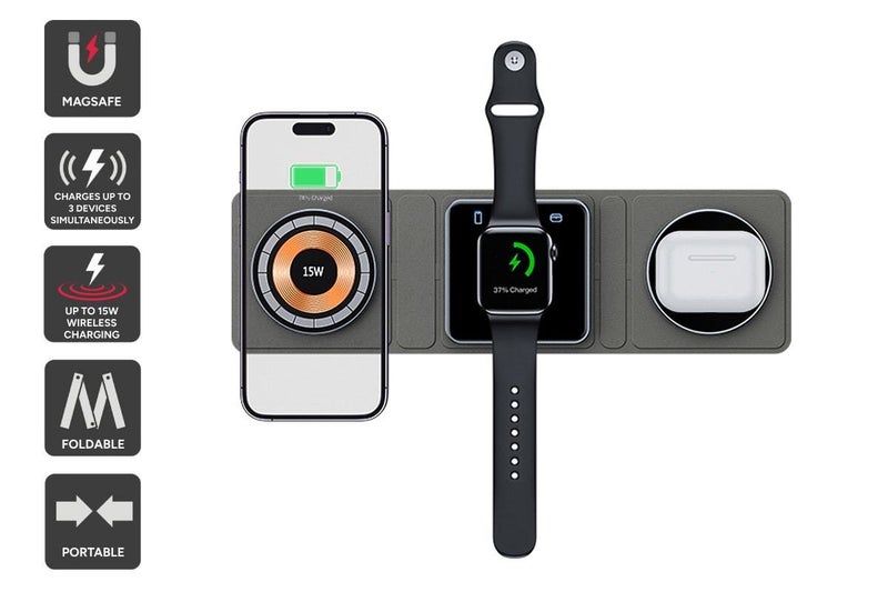 Kogan 3-in-1 Foldable MagSafe Compatible Wireless Charging Pad Carousel 1