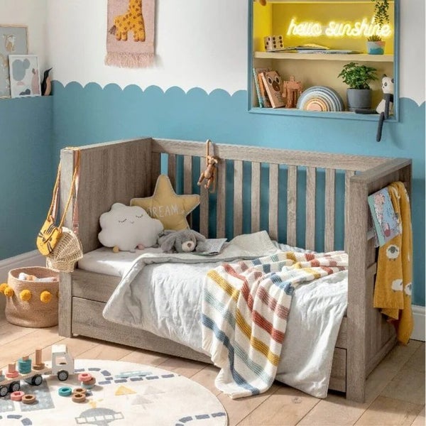 Mamas & Papas Franklin Grey Cot with Toddler Bed Extensions Carousel 2