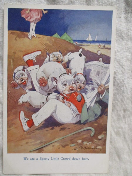 PC 4260 - Bonzo Postcard - We Are A Sporty Litle Crowd Down Here Carousel 1