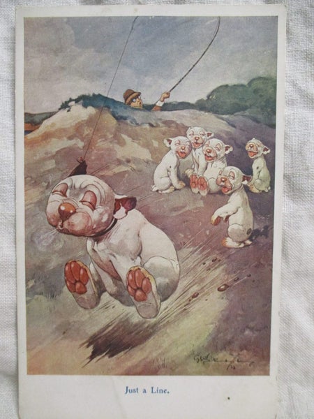 PC 4262 - Bonzo Postcard - Just A Line Carousel 1