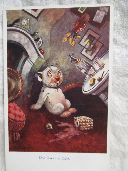 PC 4268 - Bonzo Postcard - Over The Eight Carousel 1