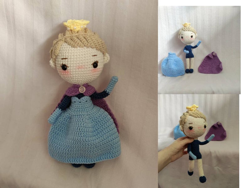 Handmade Crochet Elsa Princess Doll with Milk Cotton Yarn Carousel 1