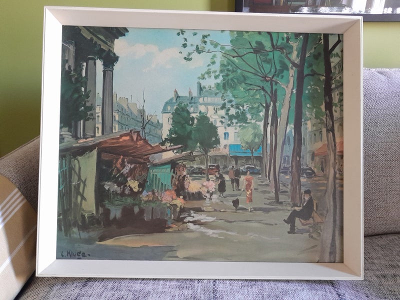 Vintage Print Beautiful Market Scene Carousel 1