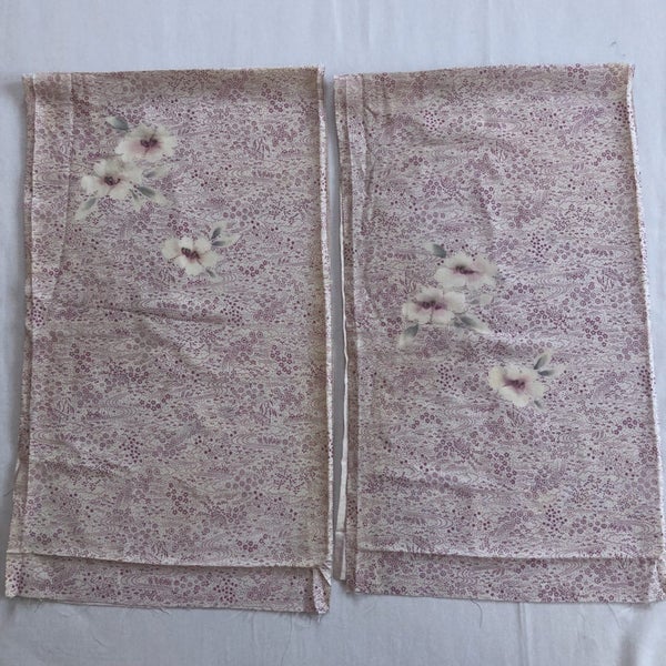 Vintage Japanese Kimono Silk Panels X2 Fabric Pieces Carousel 1