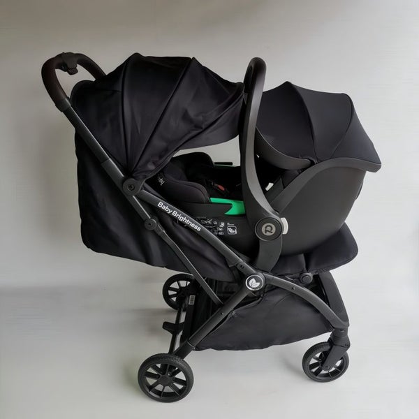FlexGo Auto Folding lightweight compact pram with i-Size infant car seat Black Carousel 2