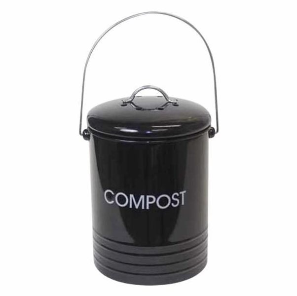 Kitchen Composter / Compost Bin w/Filter Black 19 x 23cm - Kates Kitchen Carousel 1