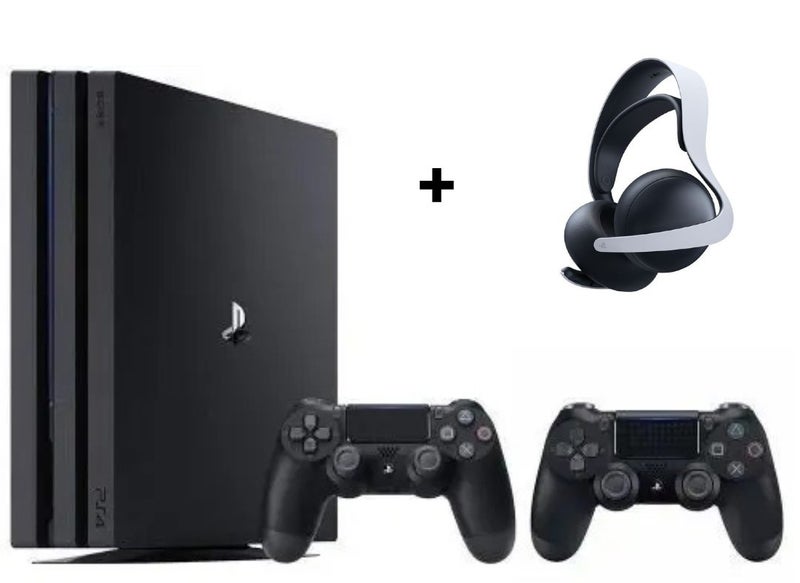 PS4 Pro Console Bundle with 2 DualShock Controllers + Pulse 3D Headset Carousel 1