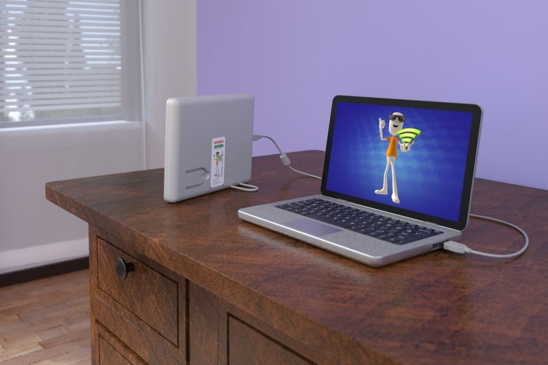 Travel solution! Indoor Hi-Gain Antenna with USB Wi-Fi Adapter Signal Booster Carousel 2