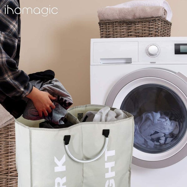 Foldable Laundry Basket Portable Storage Bag Bin with Carry Handles - NEW Carousel 2