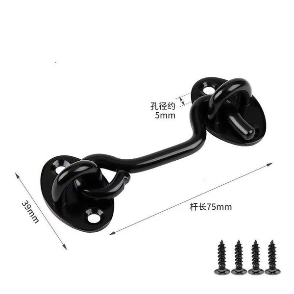 2 Pieces Cabin Hook Door Latch Hook Black Stainless Steel Hooks With Oil Door La Carousel 1
