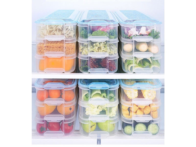 Kitchen Storage Box Fridge Food Containers - 3 Layers Carousel 8