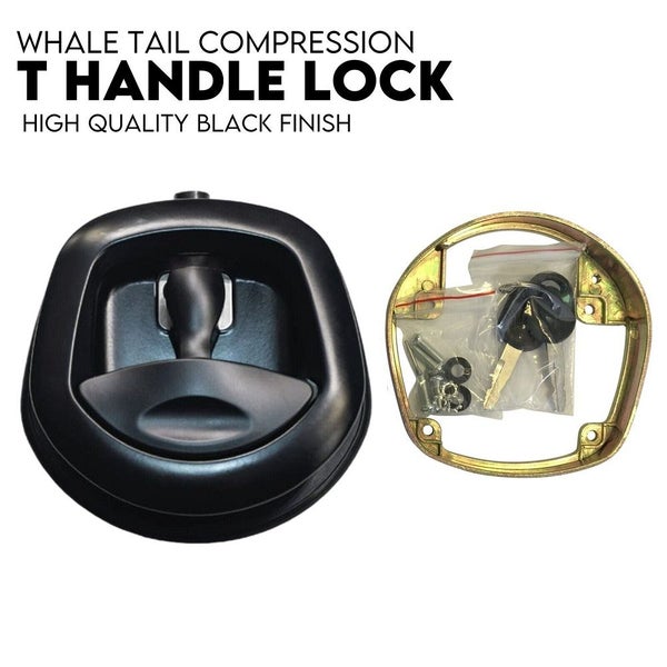 Robusto Black Whale Tail Handle Lock Latch/Compression Trailer Ute Toolbox Tool Carousel 1