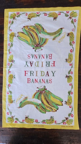 ~" Friday Bananas Fast Colours All Cotton Vintage Tea Towel "~ Carousel 2