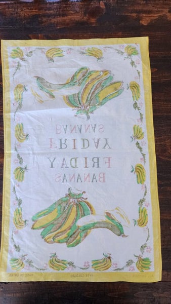 ~" Friday Bananas Fast Colours All Cotton Vintage Tea Towel "~ Carousel 7