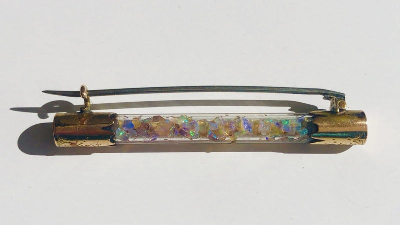 Victorian Gold and Opal Chip Bar Brooch Carousel 4