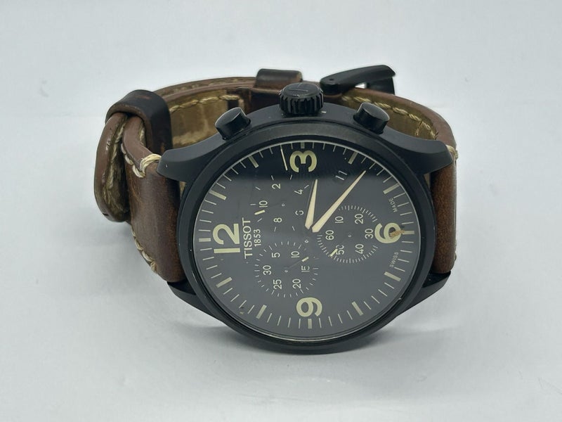 TISSOT CHRONO XL 3 SUBDIALS - DATE (LEATHER) WATCH T116617A #A2144887-1 Carousel 1