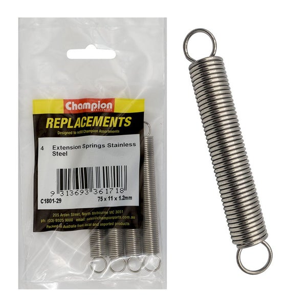 Champion Extension Springs Stainless 75x11x1.2mm Carousel 1