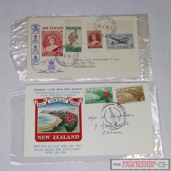 First Day Covers - 1955 Stamp Centenary & 1965 Anzac 50th Anniversary Carousel 1