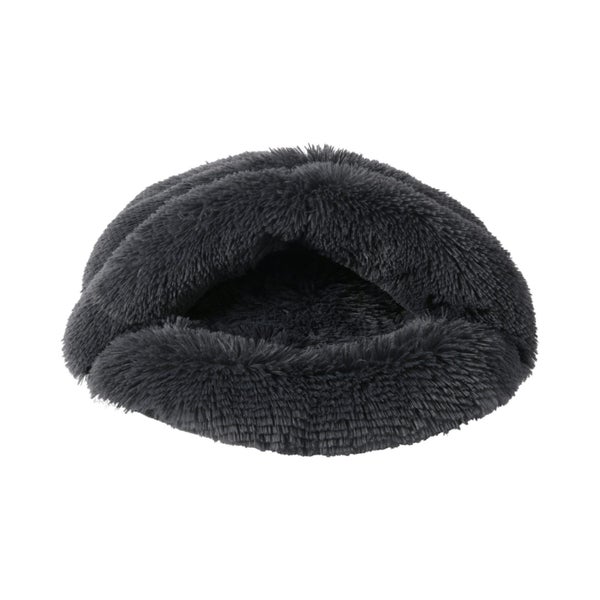 Charlie's Shaggy Fur Faux Igloo Cat Cave Bed Charcoal 60x50cm Carousel 1