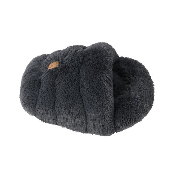 Charlie's Shaggy Fur Faux Igloo Cat Cave Bed Charcoal 60x50cm Carousel 2