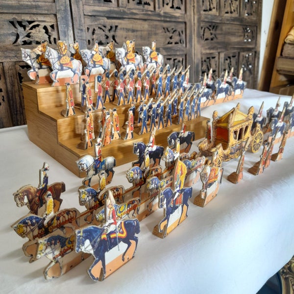 Find us Another. Rare 1953 Elizabeth II cut-out wooden coronation parade. Carousel 1