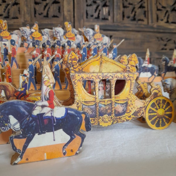 Find us Another. Rare 1953 Elizabeth II cut-out wooden coronation parade. Carousel 2
