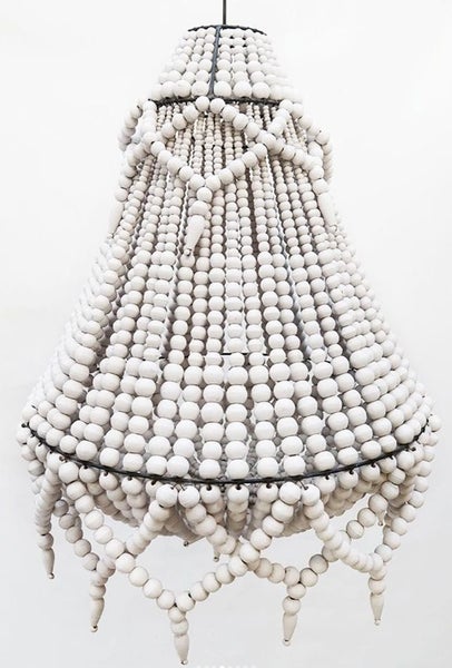 Chandelier Beaded White With Fringe Carousel 1