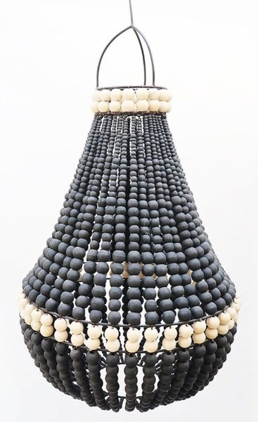 Chandelier Beaded Black and Natural Carousel 1